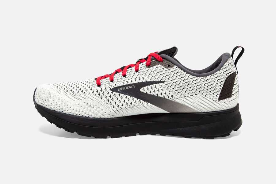 Brooks Running Shoes - Revel 4 Road Mens - White/Black/Red - ZYA-891034